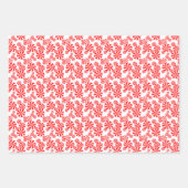 Red White Peppermint Candy Holdiay Pattern Geschenkpapier Set (Vorderseite)