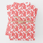 Red White Peppermint Candy Holdiay Pattern Geschenkpapier Set (Beispiel)