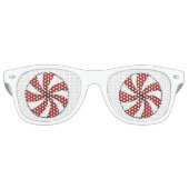 Red White Peppermint Candy Mint Weihnachtsfest Sonnenbrille (Vorderseite)
