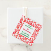 Red White Peppermint Candy Pattern Editable Geschenkanhänger (Beispiel)