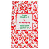 Red White Peppermint Candy Pattern Editable Kleine Geschenktüte (Vorderseite)