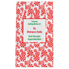 Red White Peppermint Candy Pattern Editable Kleine Geschenktüte