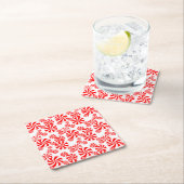 Red White Peppermint Candy Pattern Paper Untersetz Rechteckiger Pappuntersetzer (Vor Ort)
