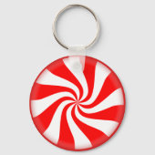 Red White Peppermint Candy Schlüsselanhänger (Vorderseite)