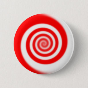 Red & White Peppermint Candy Swirl Button