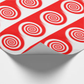 Red & White Peppermint Candy Swirl Geschenkpapier (Ecke)