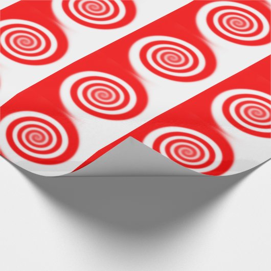 Red & White Peppermint Candy Swirl Geschenkpapier (Ecke)
