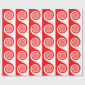 Red & White Peppermint Candy Swirl Geschenkpapier (Flach)