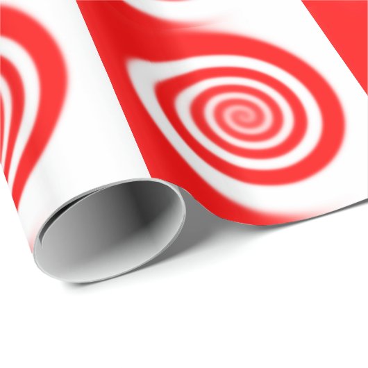 Red & White Peppermint Candy Swirl Geschenkpapier (Rolleneckpunkt)