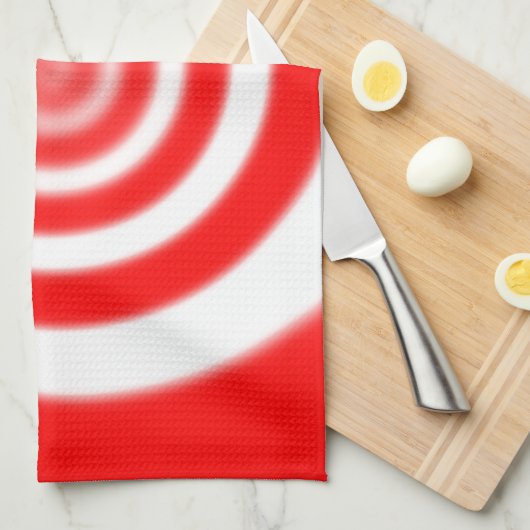 Red & White Peppermint Candy Swirl Geschirrtuch (Viertel Falte)