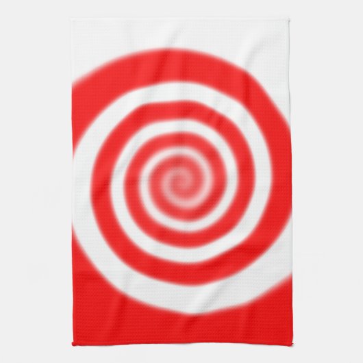 Red & White Peppermint Candy Swirl Geschirrtuch (Vertikal)