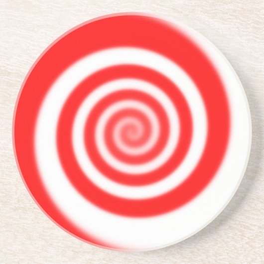 Red & White Peppermint Candy Swirl Getränkeuntersetzer (Vorne)