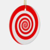 Red & White Peppermint Candy Swirl Keramikornament (Rechts)