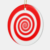 Red & White Peppermint Candy Swirl Keramikornament (Links)
