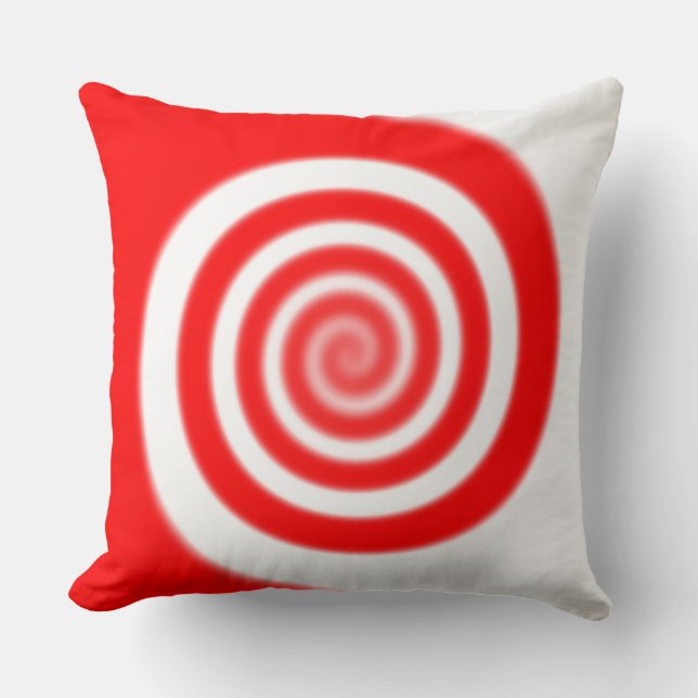 Red & White Peppermint Candy Swirl Kissen (Vorderseite)
