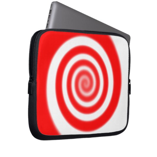 Red & White Peppermint Candy Swirl Laptopschutzhülle (Vorne Rechts)