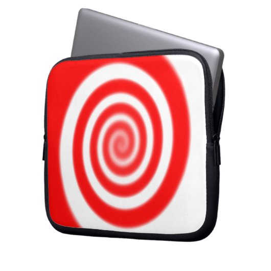 Red & White Peppermint Candy Swirl Laptopschutzhülle (Vorderseite Links)