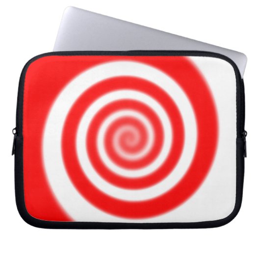 Red & White Peppermint Candy Swirl Laptopschutzhülle (Vorderseite)