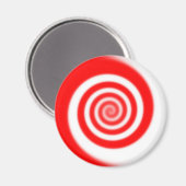 Red & White Peppermint Candy Swirl Magnet (Vorderseite/Rückseite)