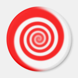 Red & White Peppermint Candy Swirl Magnet