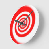Red & White Peppermint Candy Swirl Runde Wanduhr (Winkel)