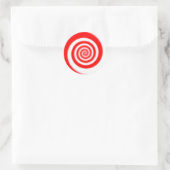 Red & White Peppermint Candy Swirl Runder Aufkleber (Tasche)