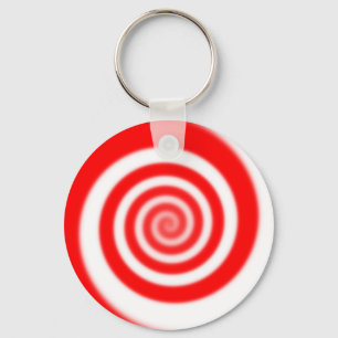 Red & White Peppermint Candy Swirl Schlüsselanhänger