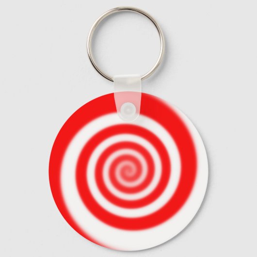 Red & White Peppermint Candy Swirl Schlüsselanhänger (Vorderseite)