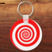 Red & White Peppermint Candy Swirl Schlüsselanhänger (Vorderseite)