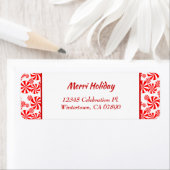 Red White Peppermint Editable Rücksendeadresse (Insitu)