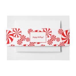 Red White Peppermint Pattern Editable Einladungsbanderole
