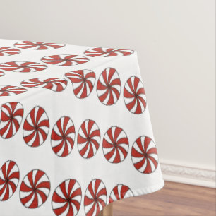 Red White Peppermint Swirl Mint Candy Weihnachten Tischdecke