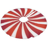 Red White Peppermint Swirl Weihnachtsbaumrock Leinenimitat Weihnachtsbaumdecke (Schrägansicht)