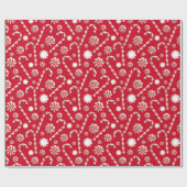 Red White Peppermint Weihnachtswrapping Paper Geschenkpapier (Flach)