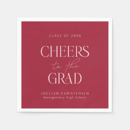 Red White Personalisiert Cheers Grad Party Serviette