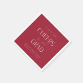 Red White Personalisiert Cheers Grad Party Serviette (Ecke)
