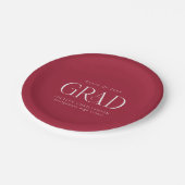 Red White Personalisiert Minimalistisch Grad Party Pappteller (Schrägansicht)