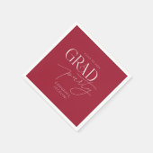 Red White Personalisiert Minimalistisch Grad Party Serviette (Ecke)