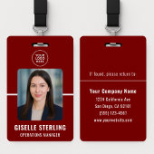 Red White Personalized Employee ID Card Ausweis