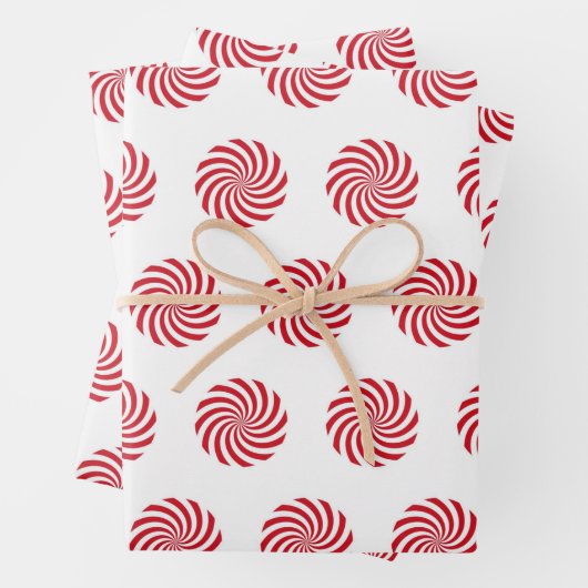 Red & White Pinwheel Weihnachten Geschenkpapier Set (Beispiel)