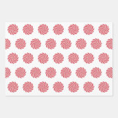 Red & White Pinwheel Weihnachten Geschenkpapier Set (Vorderseite)
