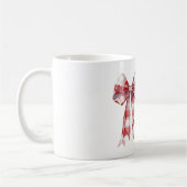 Red White Plaid Stripes Bow Kaffeetasse (Links)