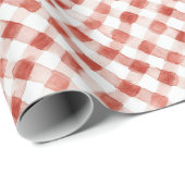Red White Plaid Stripes Christmas Geschenkpapier (Rolleneckpunkt)