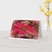 Red & White Poinsettia Frohe Weihnachten & Neues J Karte (Gelbe Blume)