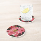 Red & White Poinsettia Untersetzer (Seite)