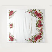 Red White Poinsettia Wedding Foto Stand Hintergrun Wandteppich (Vorderseite (Horizontal))