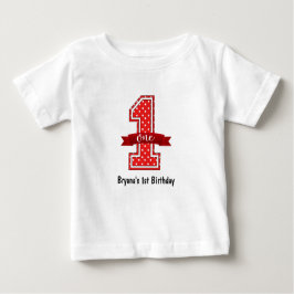Red & White Polka Dot 1 Party 1 Baby T-shirt