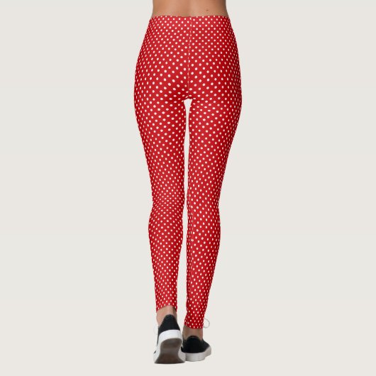 Red & White Polka Dot Active Leggings (Rückseite)