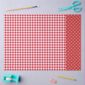 Red White Polka Dot Checkerboard Designer Seidenpapier (Basteln)