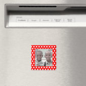Red White Polka Dot Foto Frame Magnet (In Situ (Geschirrspüler))